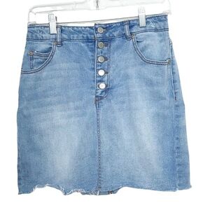 Highway Jeans Blue Raw Hem Denim Mini Skirt Size 5 / 6